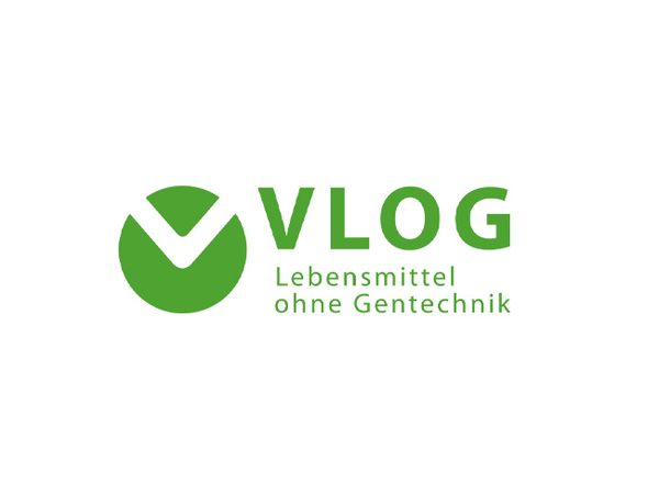 Das grüne Logo mit dem Schriftzug: „VLOG. Lebensmittel ohne Gentechnik“. 