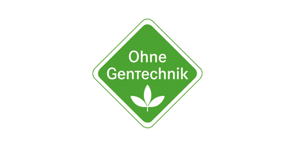 Das rautenförmige, grüne „Ohne GenTechnik“-Siegel. 