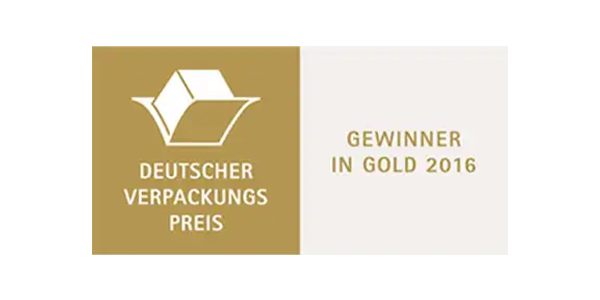 Die Auszeichnung beim Deutschen Verpackungspreis: Gewinner in Gold. 
