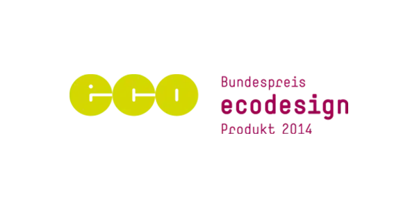 Die Auszeichnung „Bundespreis Ecodesign, Produkt 2014“. 