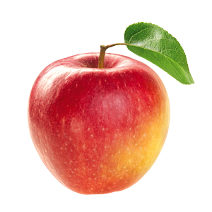 Ein einzelner Apfel.
