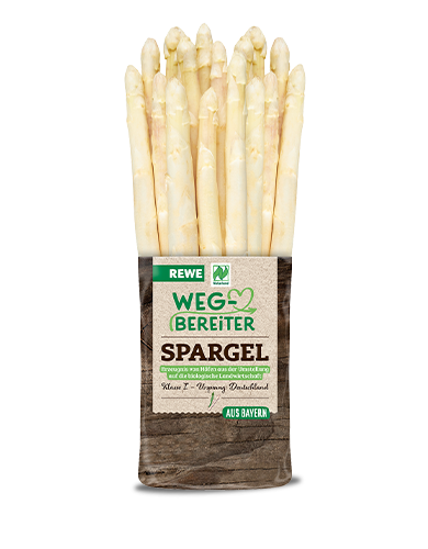 Ein Bund REWE Wegbereiter Spargel.