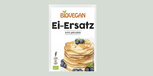 Eine Packung Biovegan Bio Ei-Ersatz vegan glutenfrei.